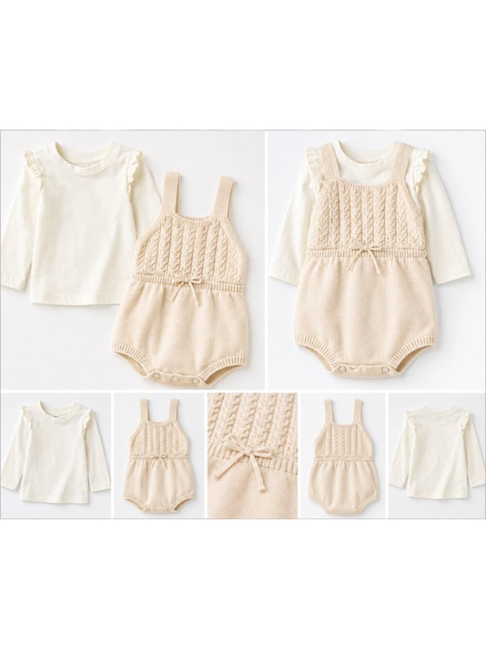 Cat & Jack Baby Girls 2-Piece Sweater Romper & Bodysuit Cream 18M NWT